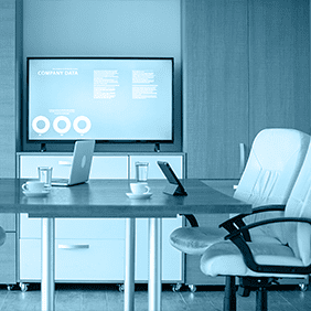 Smart meeting room using Mazaya Automator system to streamline administrative procedures and meeting organization