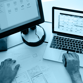 aperson using mazaya board system in preparing reports