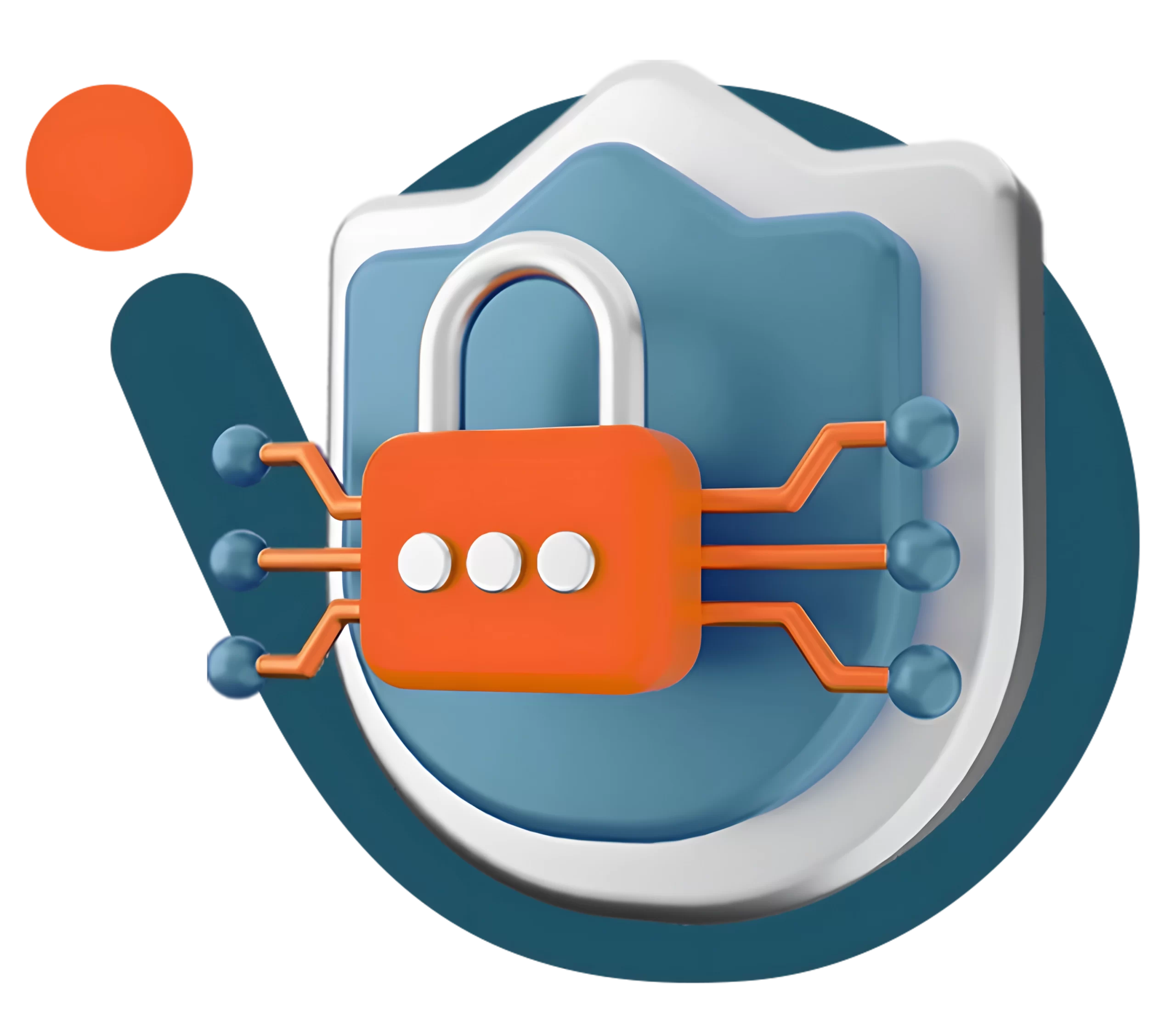 Cybersecurity shield icon representing data and network protection against digital threats.