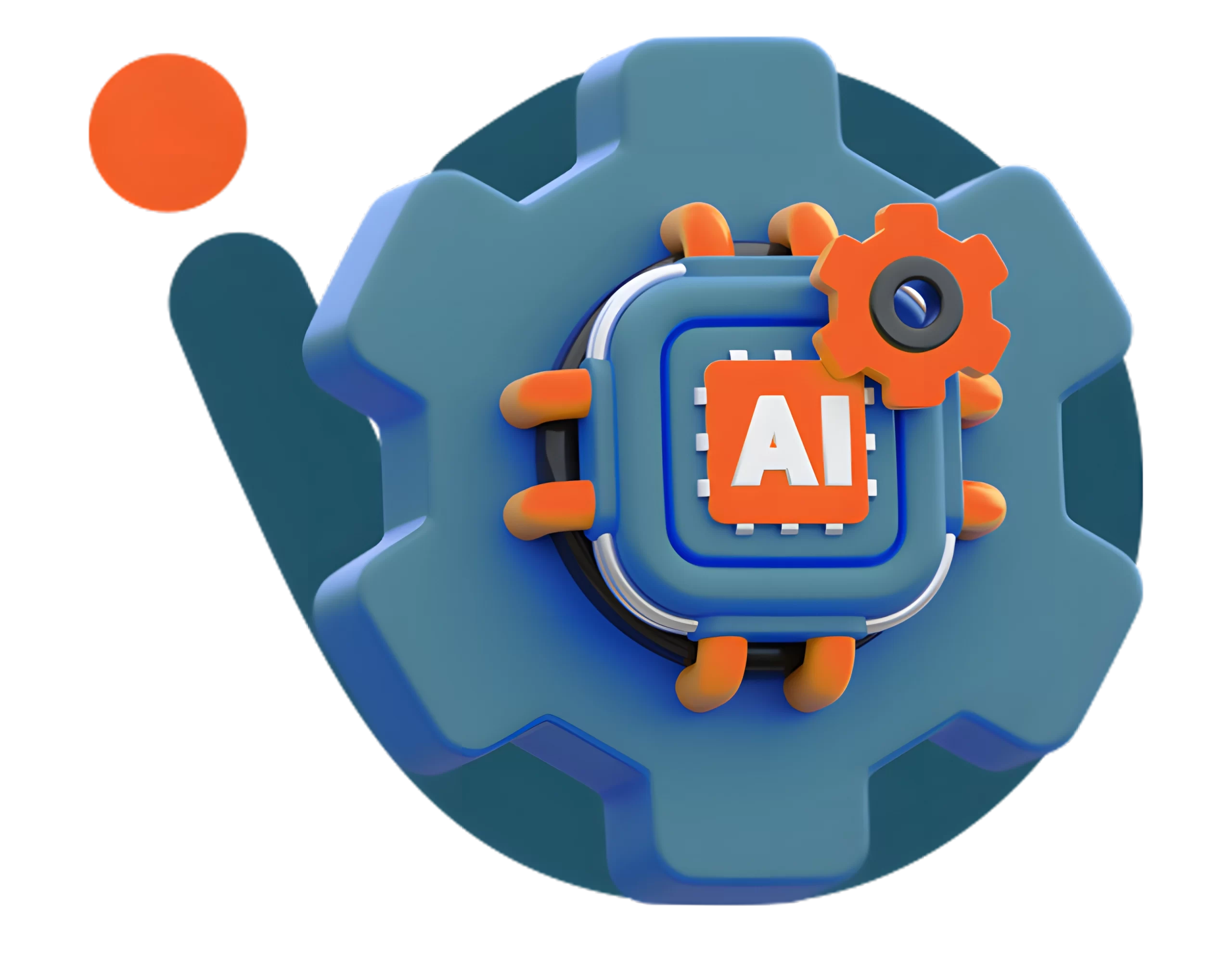 شعار شركة مزايا للحلول البرمجية المتكاملة ، يعلوه ترس رمزي يمثل التقنية والابتكار، وفوق الترس كلمة 