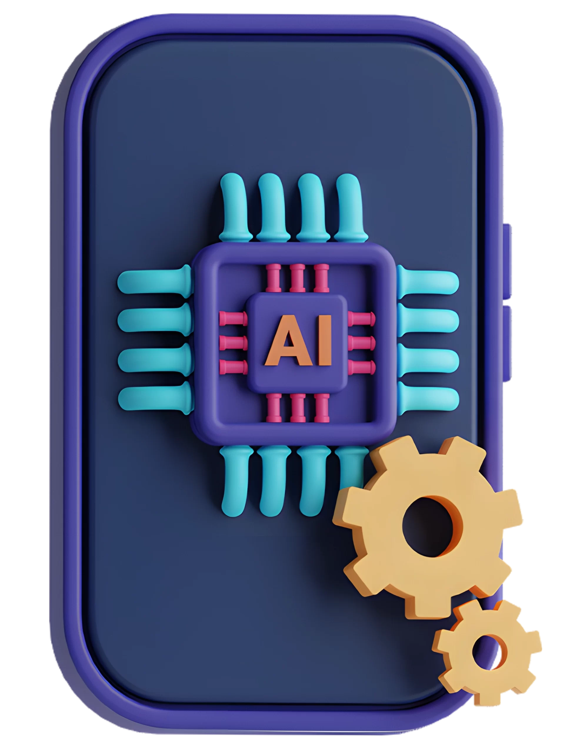 Mobile phone icon with a gear and 