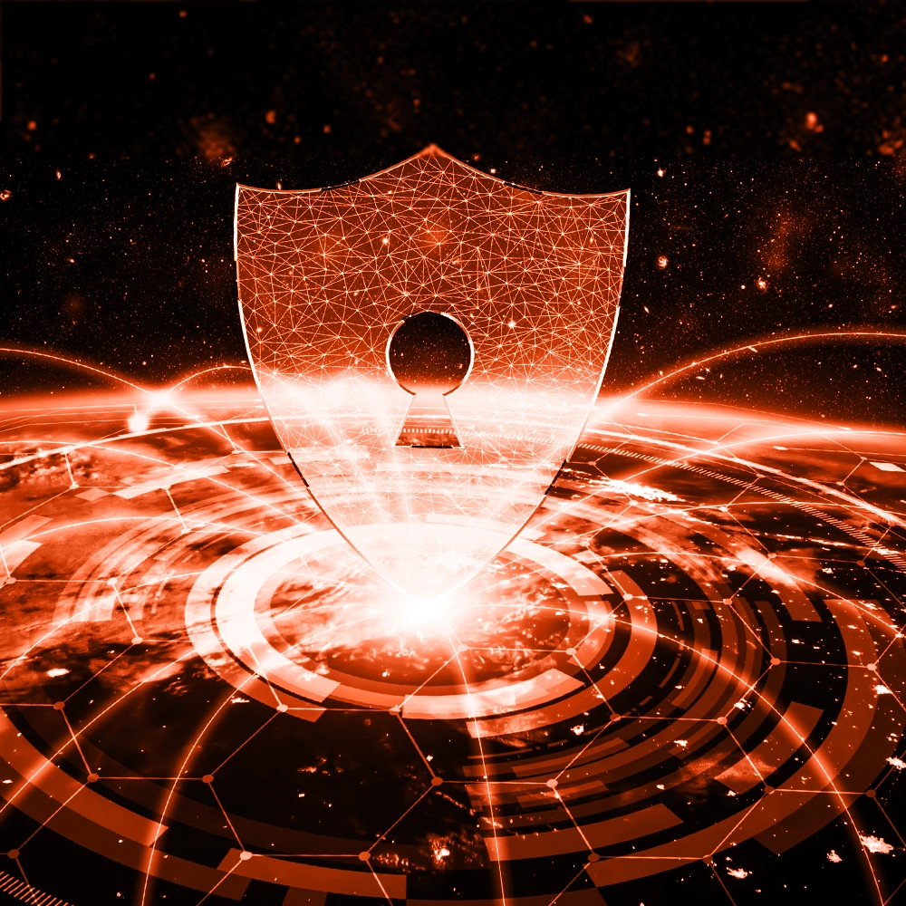 Shield symbolizing cyber and data privacy risk.